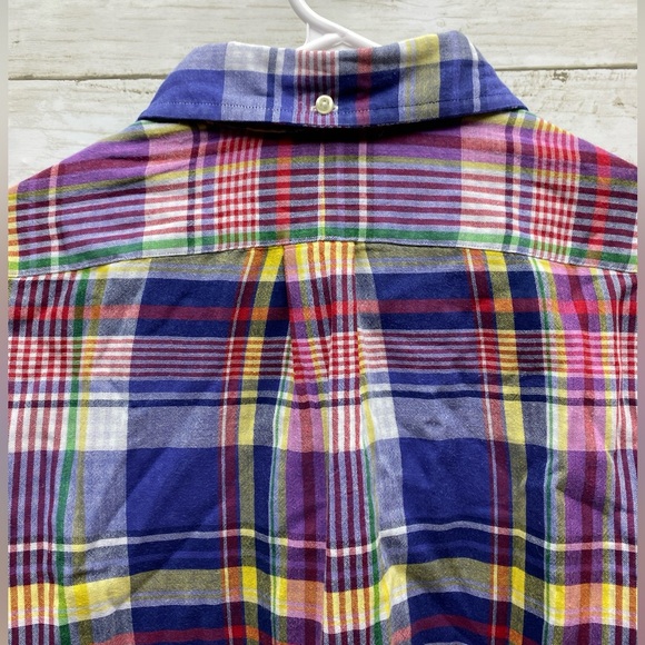 Polo Ralph Lauren Plaid Linen Colorful Mens button Long Sleeve Shirt Large - Picture 12 of 16